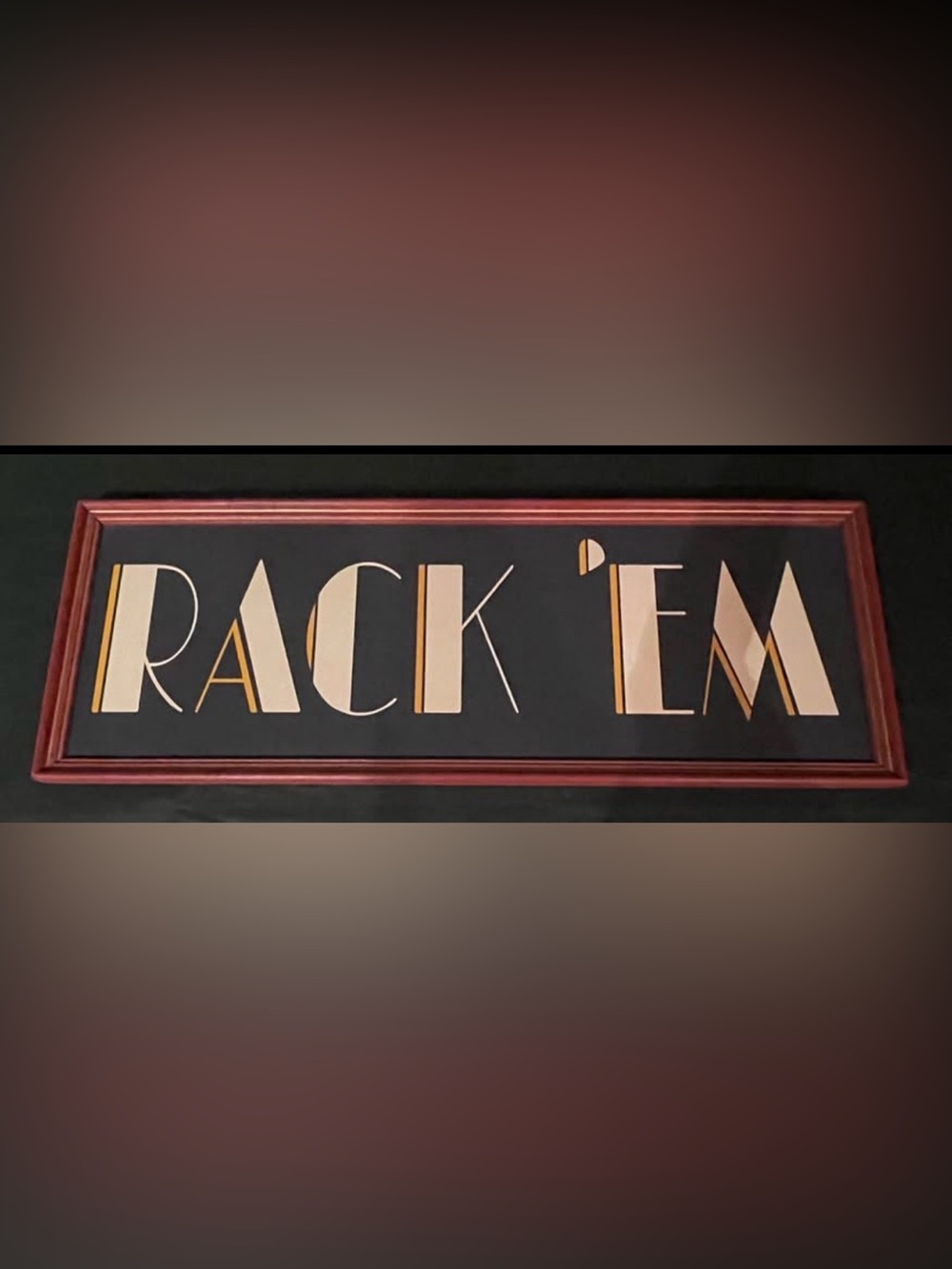 Billiard/Pool Room Solid Wood Rack 'Em Wall Sign -